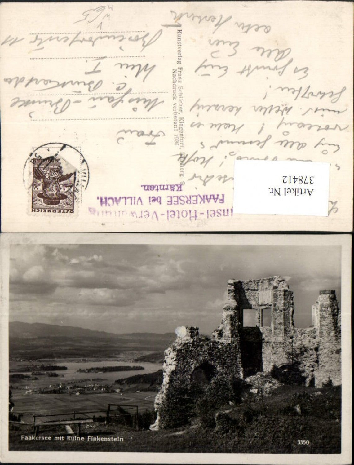 378412,Faakersee See b. Faak von d. Ruine Finkenstein pub Franz Schilcher 3350