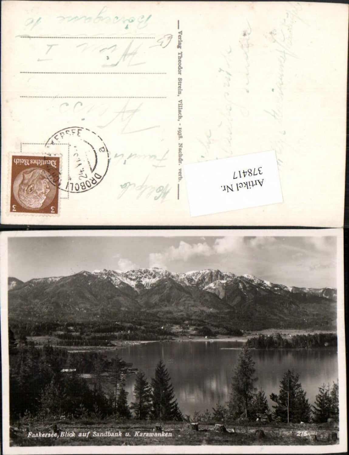 378417,Faakersee See b. Faak Sandbank m. Karawanken Bergkulisse