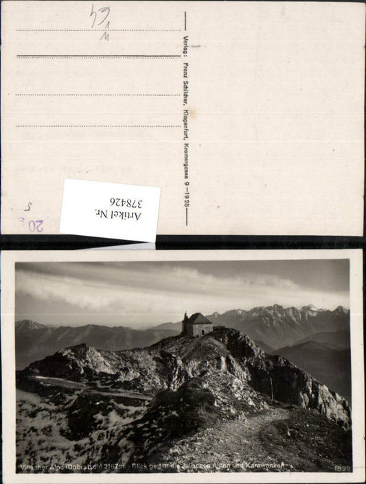378426,Villacher Alpe Dobratsch b. Bad Bleiberg Kirche Bergkulisse pub Franz Schilcher 1328