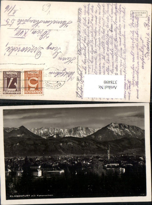 378490,Klagenfurt Totale m. Karawanken Bergkulisse pub Franz Schilcher 1021