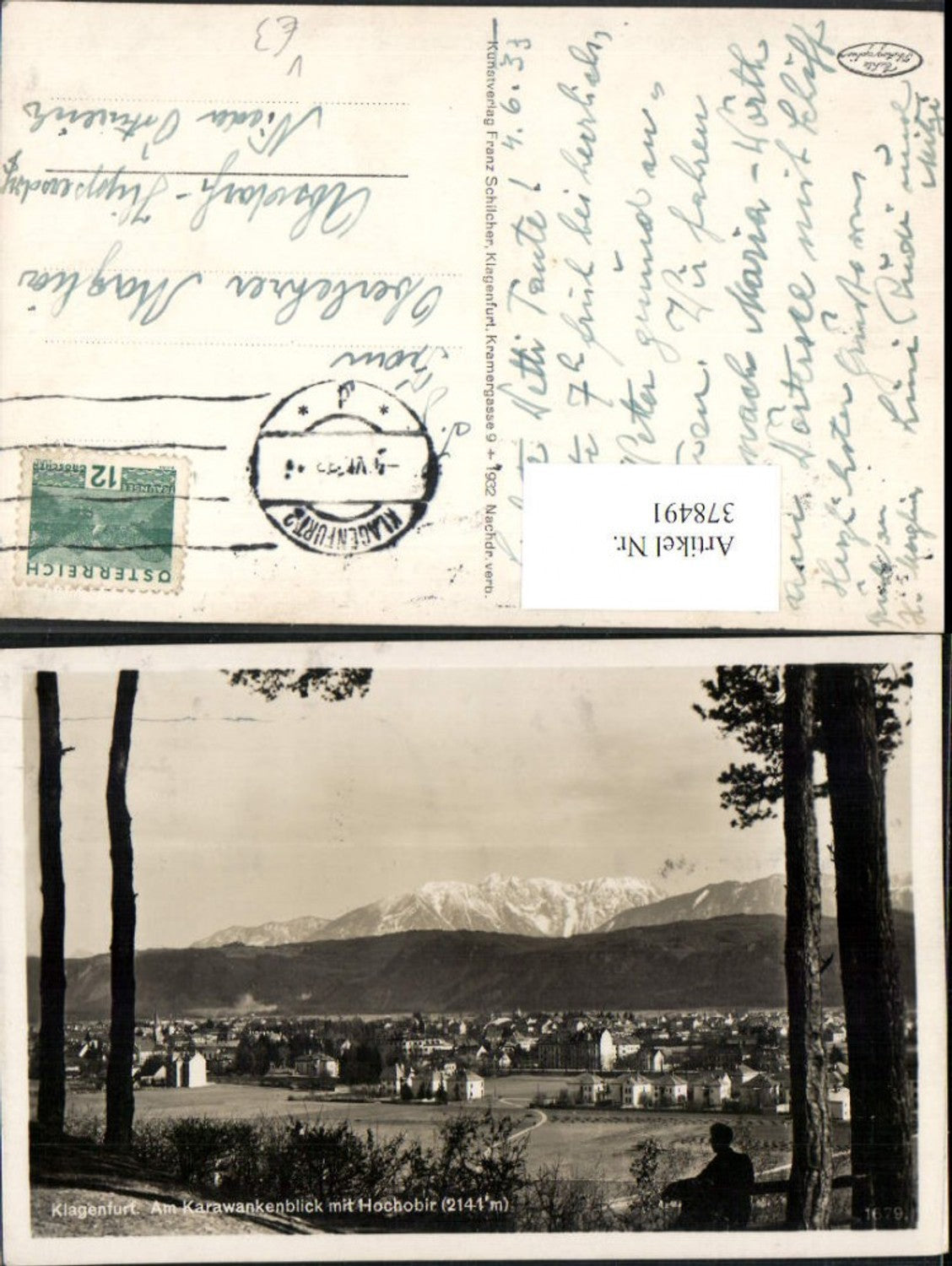 378491,Klagenfurt Teilansicht v. Karawankenblick m. Hochobir Bergkulisse pub Franz Schilcher 1679