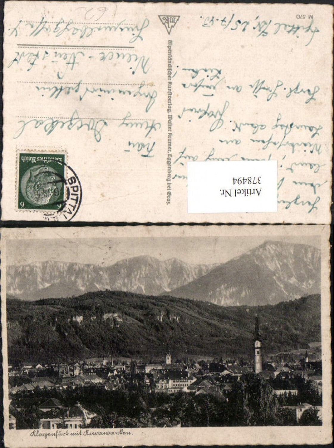 378494,Klagenfurt Totale m. Karawanken Bergkulisse