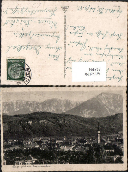 378494,Klagenfurt Totale m. Karawanken Bergkulisse