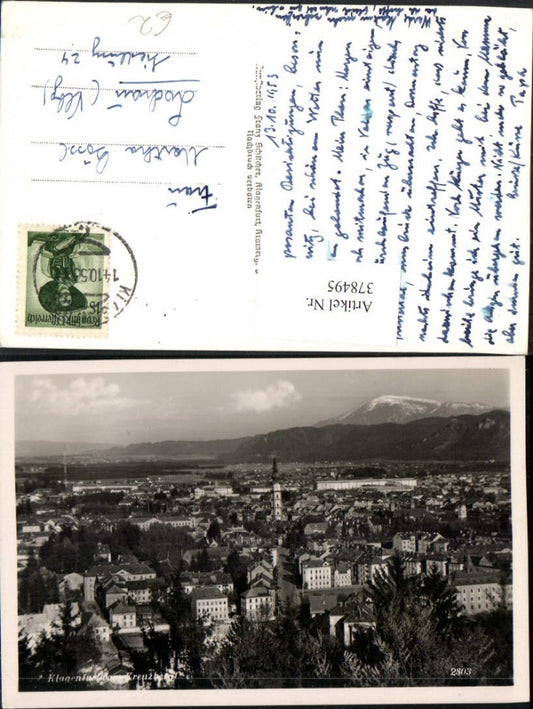 378495,Klagenfurt Totale vom Kreuzbergl Bergkulisse pub Franz Schilcher 2303