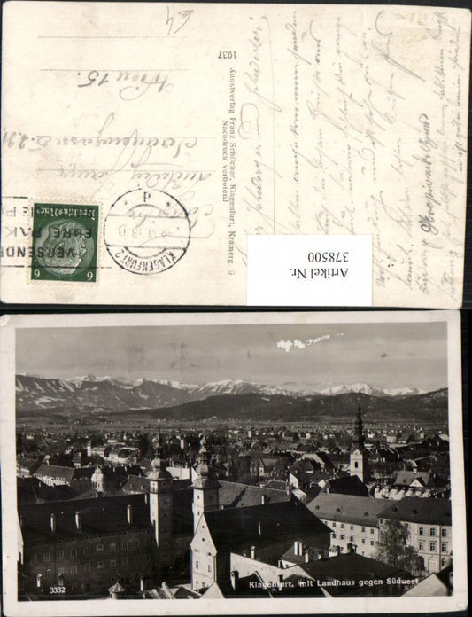 378500,Klagenfurt Teilansicht m. Landhaus geg. Südwest Bergkulisse pub Franz Schilcher 3332