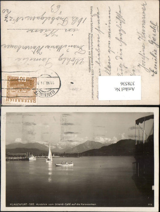 378536,Klagenfurt See Ausblick vom Strand-Cafe auf Karawanken Bergkulisse pub Franz Schilcher 773