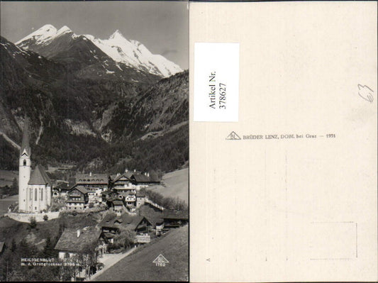 378627,Heiligenblut Totale Kirche m. Großglockner Bergkulisse