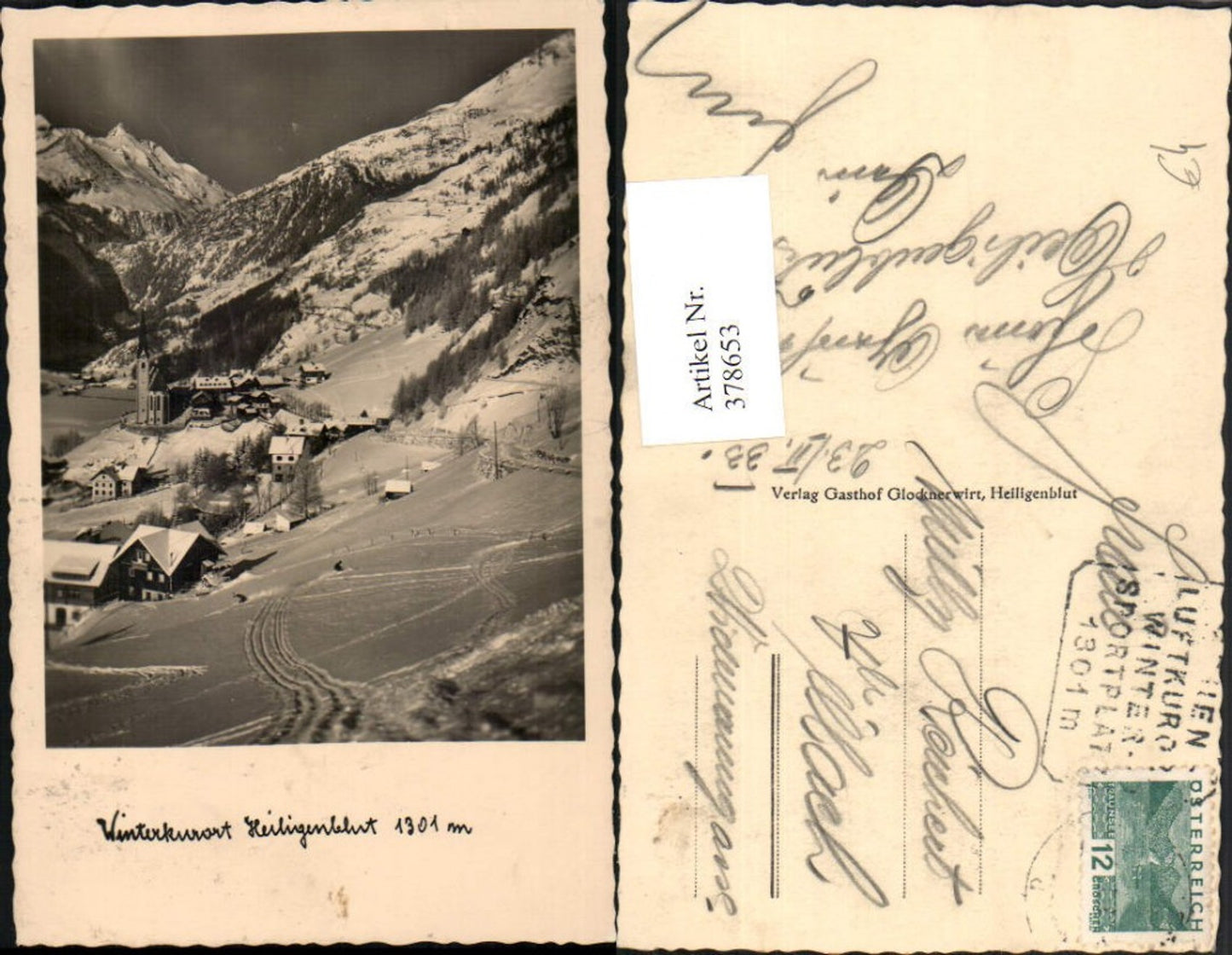 378653,Heiligenblut Totale Bergkulisse Winterbild