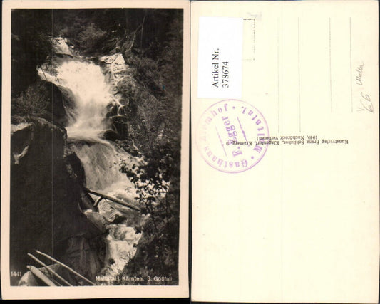 378674,Maltatal b. Malta in Kärnten Gößfall Wasserfall pub Franz Schilcher 1441