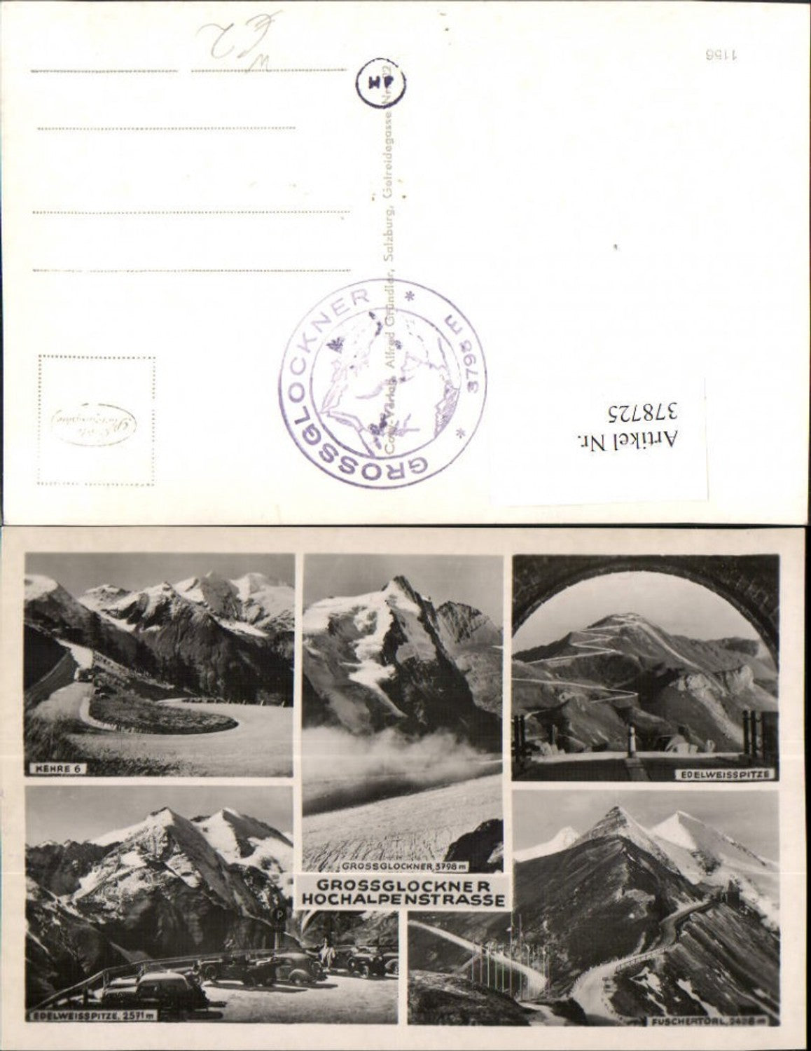 378725,Großglockner Hochalpenstraße b. Heiligenblut Kehre Bergkulissen Mehrbildkarte