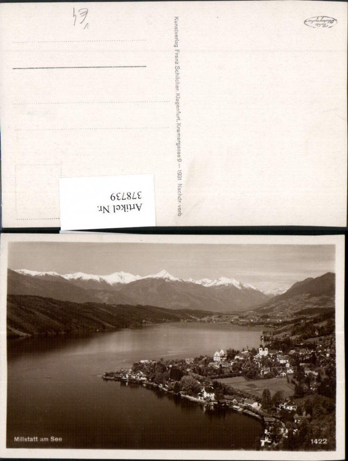 378739,Millstatt am See Totale Bergkulisse pub Franz Schilcher 1422