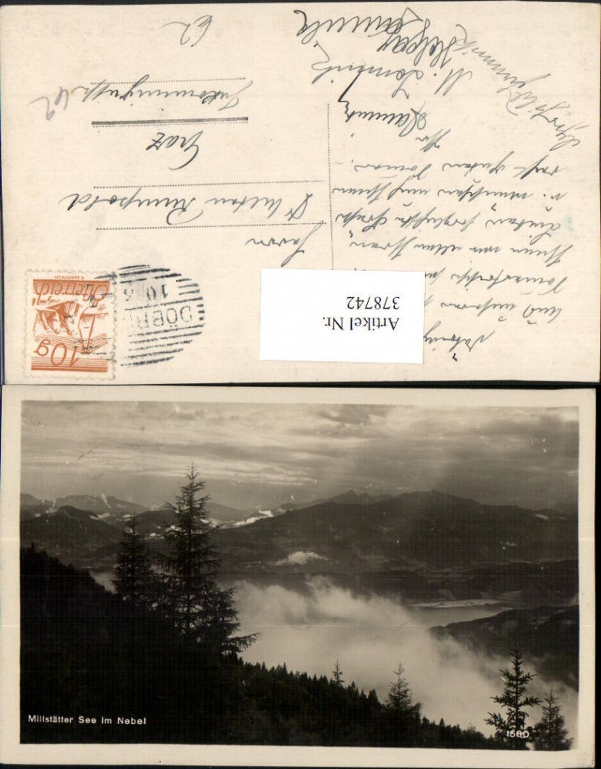 378742,Millstätter See b. Millstatt im Nebel Bergkulisse