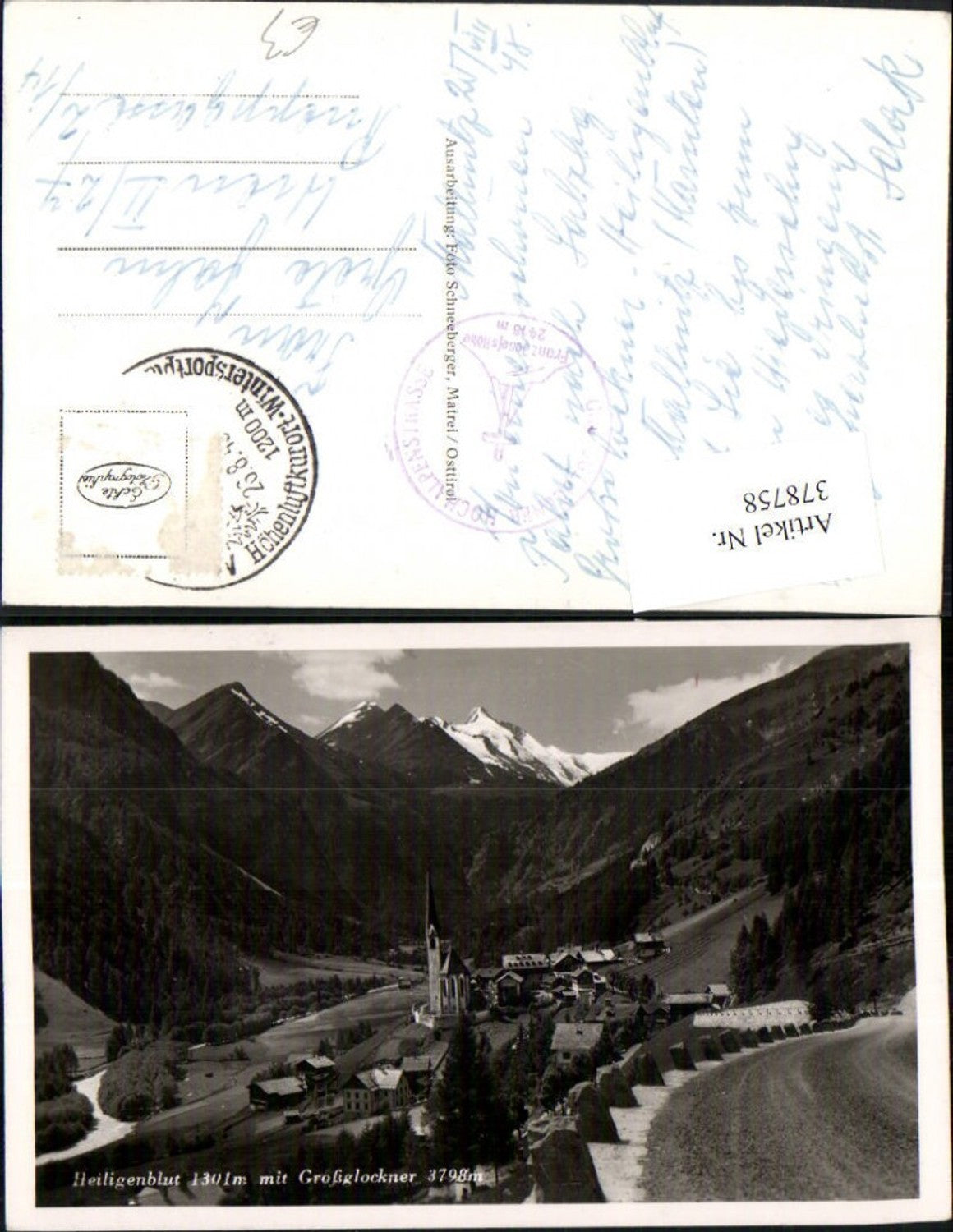 378758,Heiligenblut Totale m. Großglockner Bergkulisse