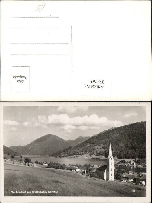 378763,Techendorf am Weißensee Totale Kirche Bergkulisse