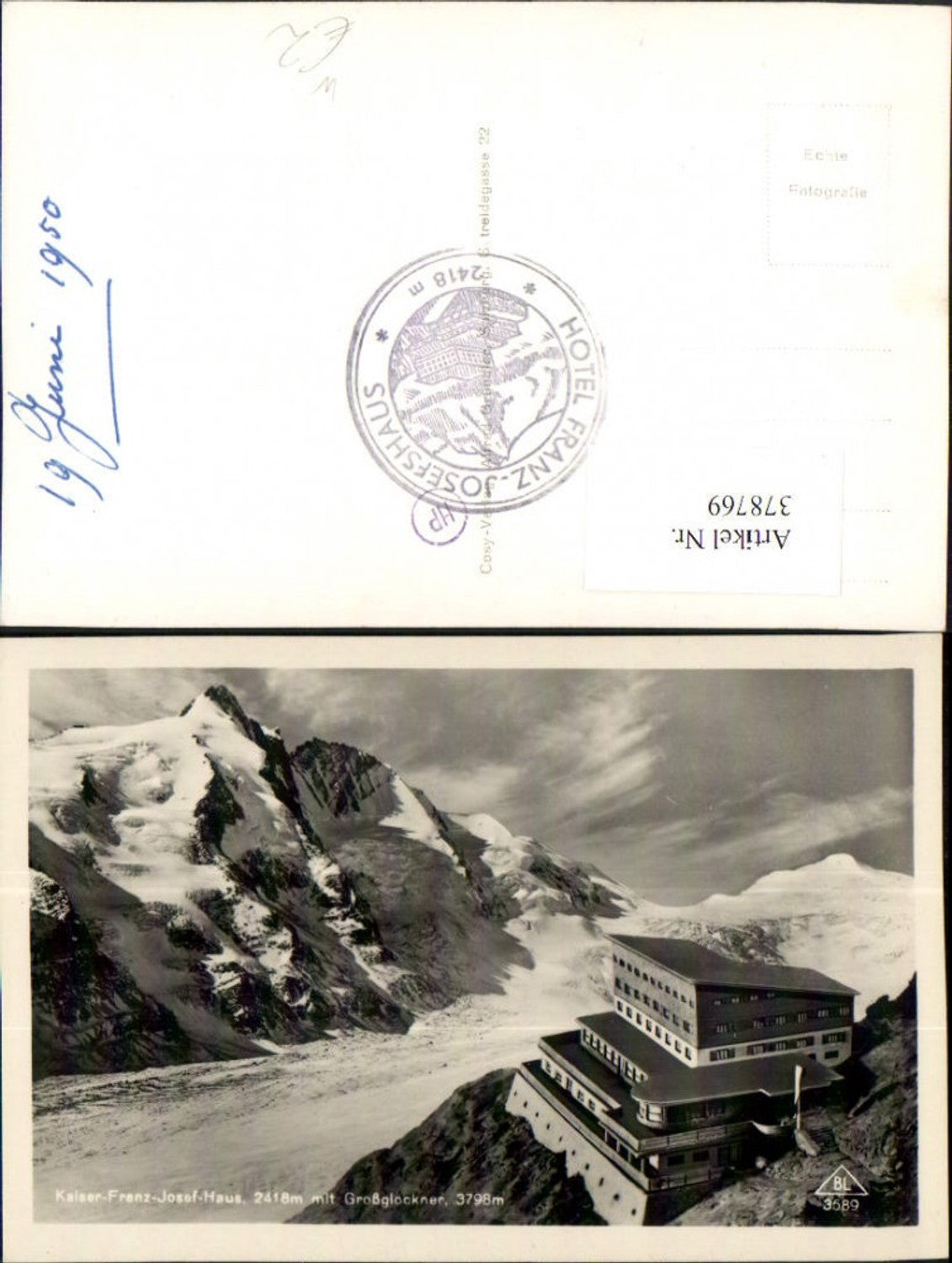 378769,Kaiser Franz-Josef-Haus b. Heiligenblut m. Großglockner Bergkulisse