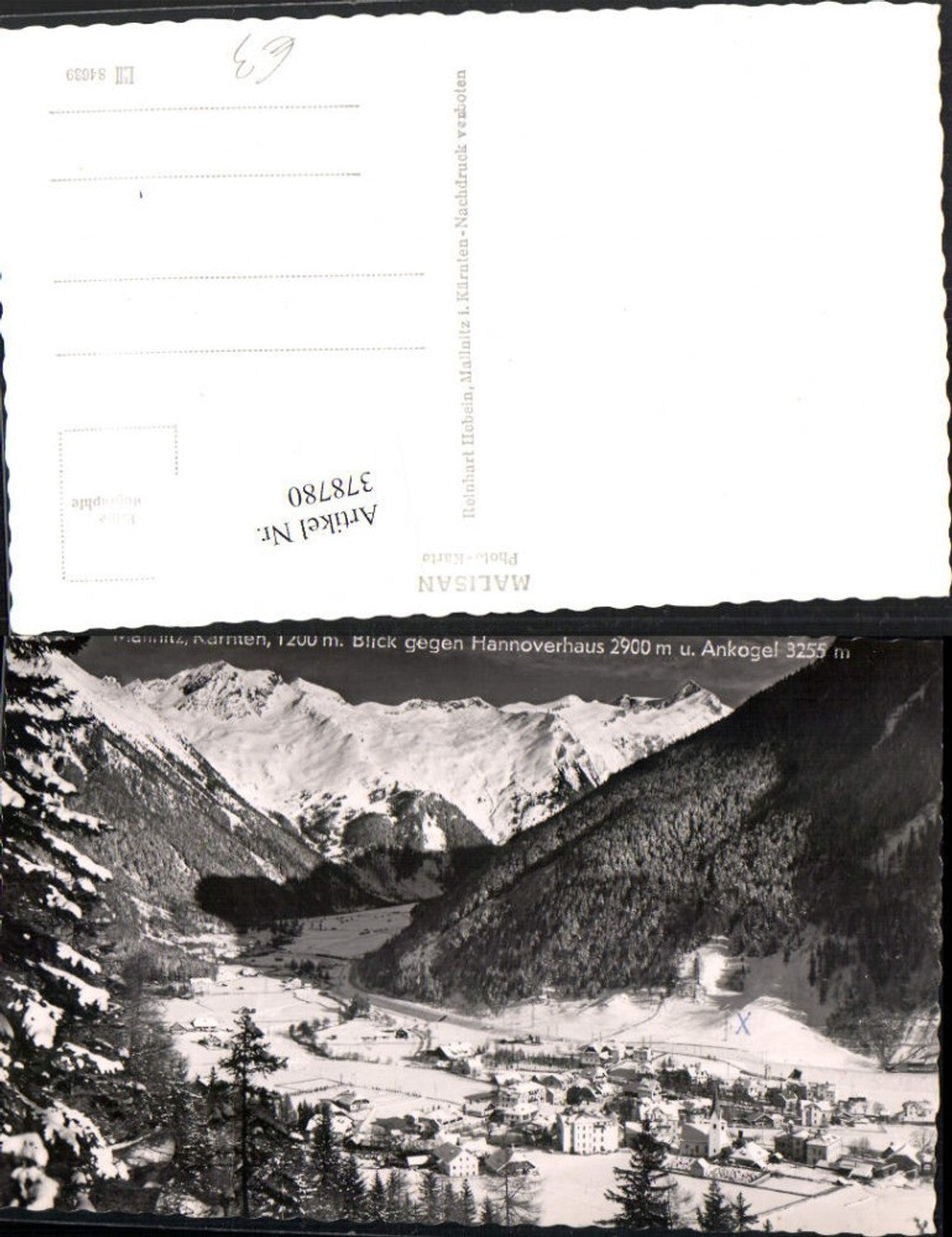 378780,Mallnitz Totale geg. Hannoverhaus u. Ankogel Bergkulisse Winterbild