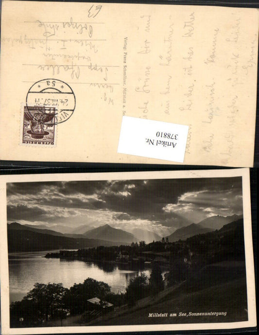 378810,Millstatt am See Teilansicht Sonnenuntergang Bergkulisse