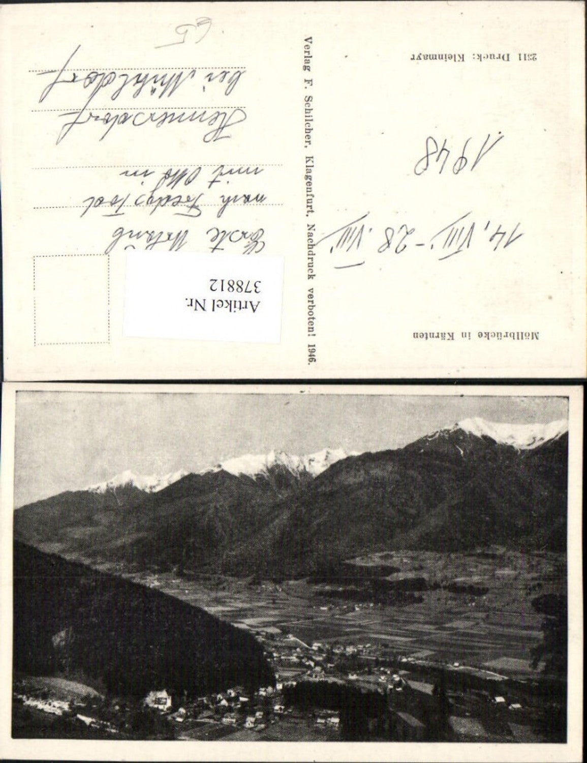 378812,Möllbrücke in Kärnten b. Lurnfeld Totale Bergkulisse