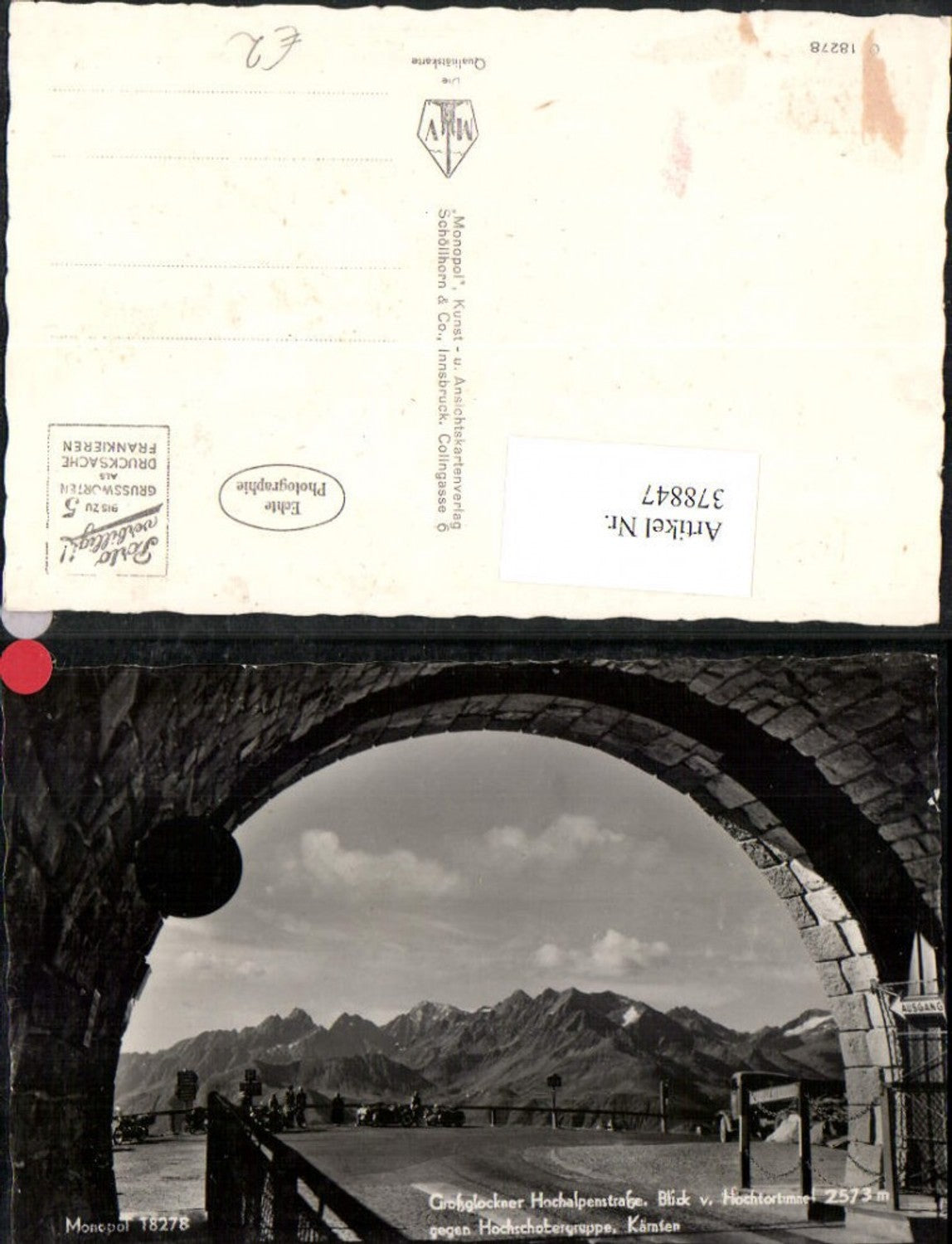 378847,Großglockner Hochalpenstraße b. Heiligenblut Blick vom Hochtor-Tunnel Bergkulisse