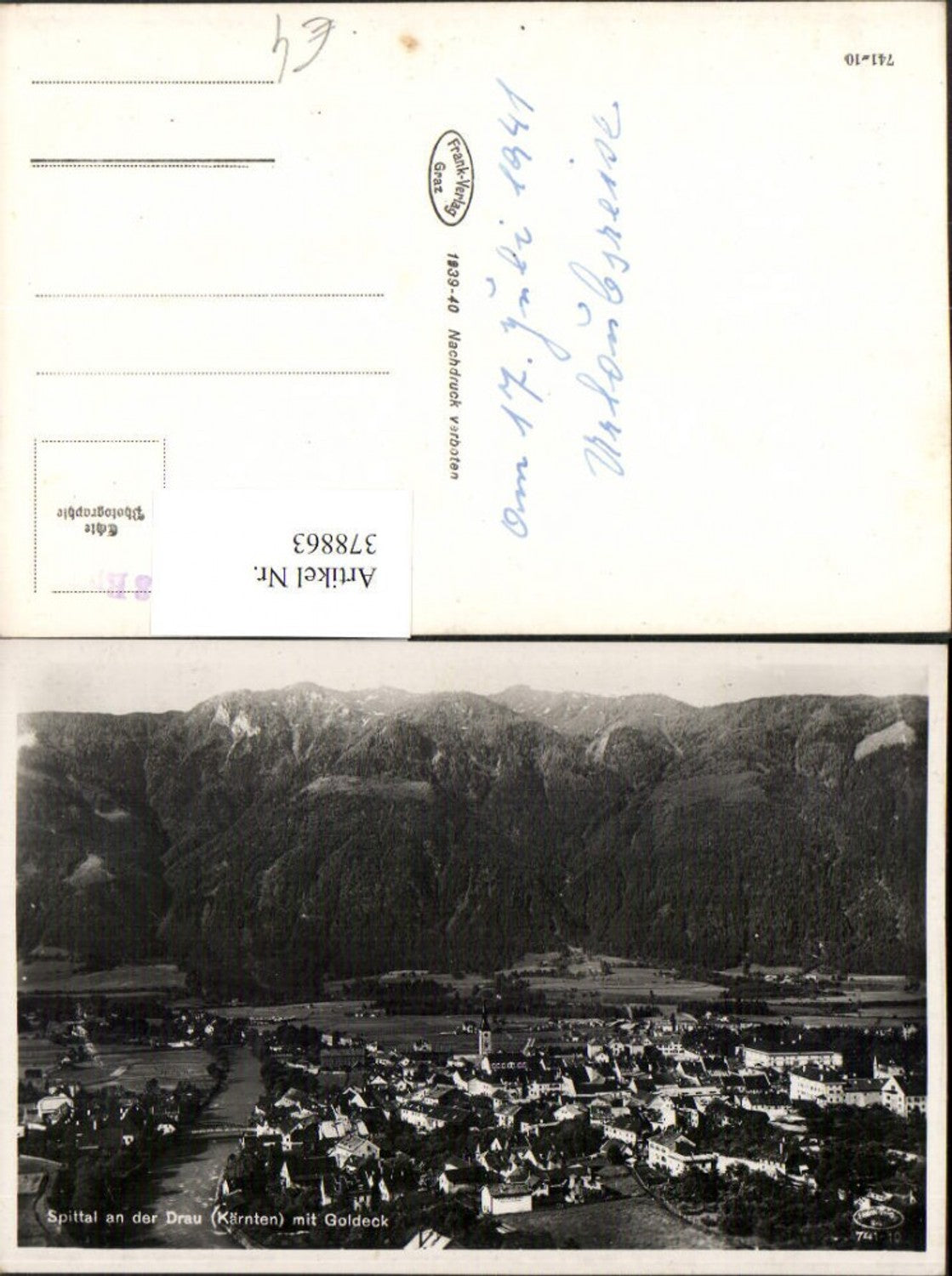 378863,Spittal an d. Drau Totale m. Goldeck Bergkulisse