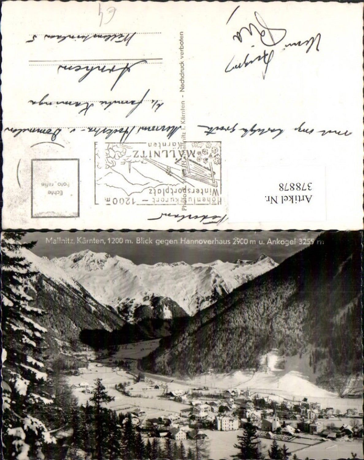 378878,Mallnitz Totale geg. Hannoverhaus u. Ankogel Bergkulisse Winterbild