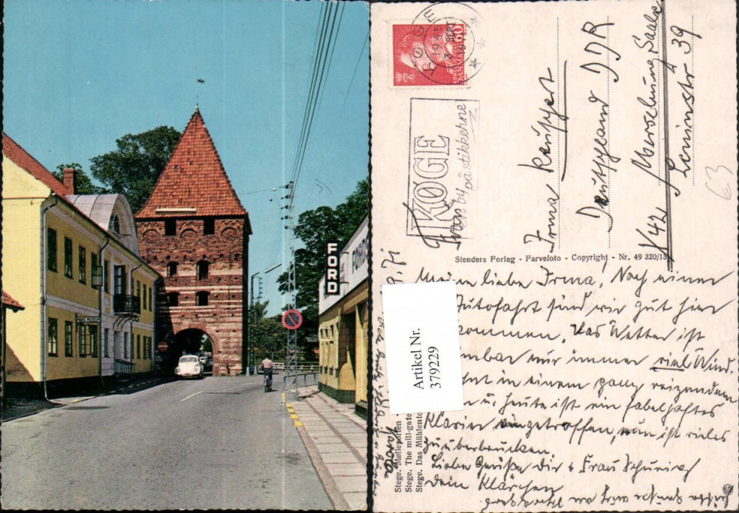 379229,Denmark Stege Molleporten Mühlentor Tor Turm Straßenansicht