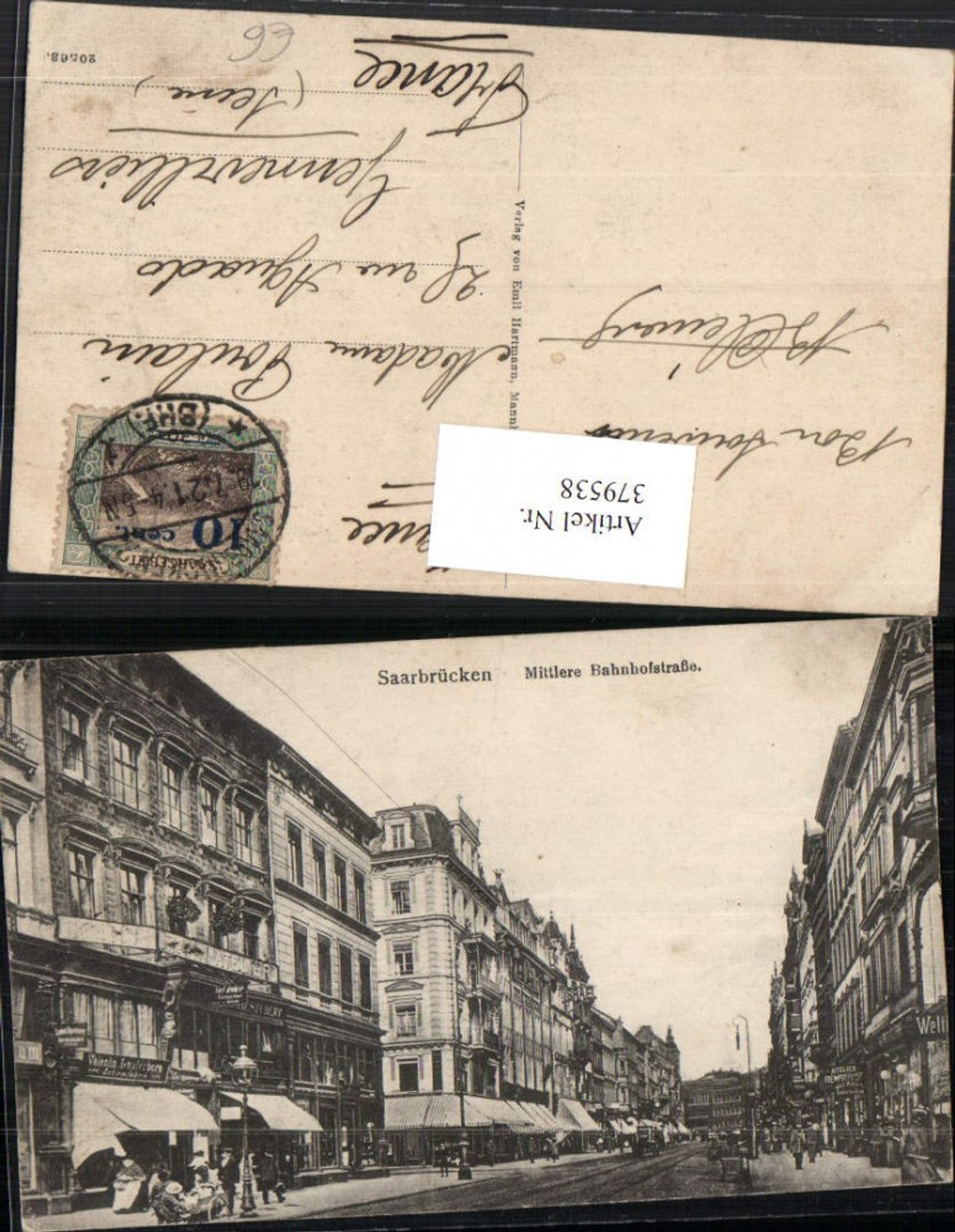 379538,Saarbrücken Mittlere Bahnhofstraße Straßenansicht Geschäfte