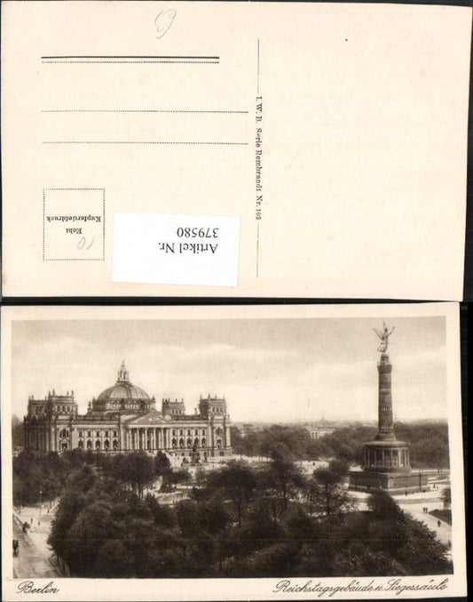 379580,Berlin Reichstagsgebäude u. Siegessäule Säule