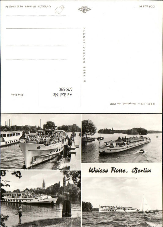 379590,Berlin Weiße Flotte Schiff Segelboot Mehrbildkarte