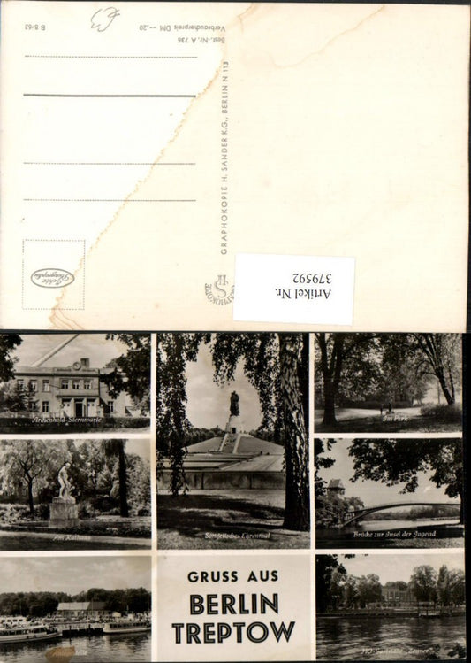 379592,Gruß aus Berlin Treptow Archenhold-Sternwarte Anlegestelle Brücke Mehrbildkarte