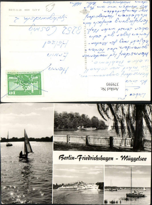 379593,Berlin Friedrichshagen Müggelsee See Segelboot Schiff Mehrbildkarte