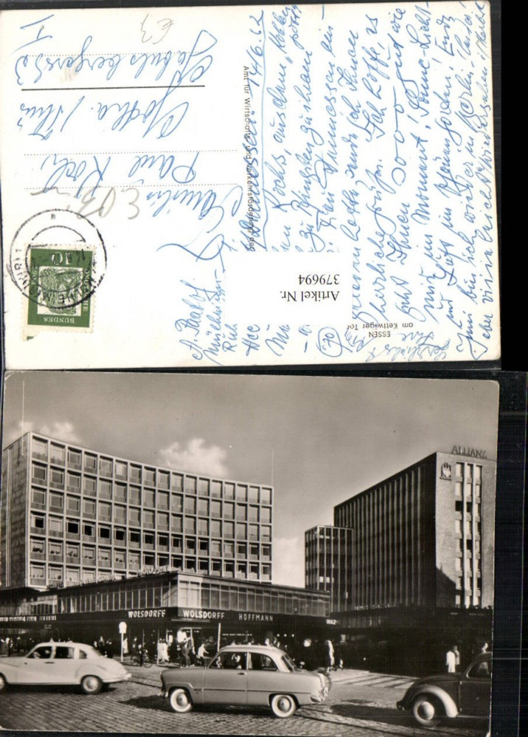 379694,Essen Kettwiger-Tor Allianz Gebäude Wolsdorff Hoffmann Autos