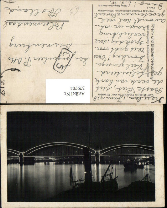 379704,Köln am Rhein Brücke Brückenbeleuchtung