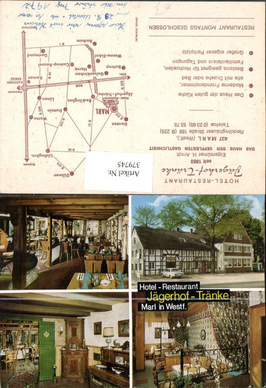 379745,Marl Hotel Restaurant Jägerhof Tränke Mehrbildkarte