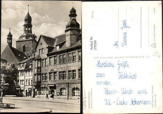 379769,Hettstedt im Südharz Marktplatz m. Rathaus Kirche pub VEB