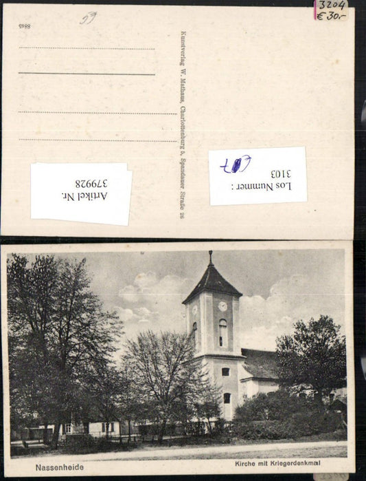 379928,Nassenheide Kirche m. Kriegerdenkmal