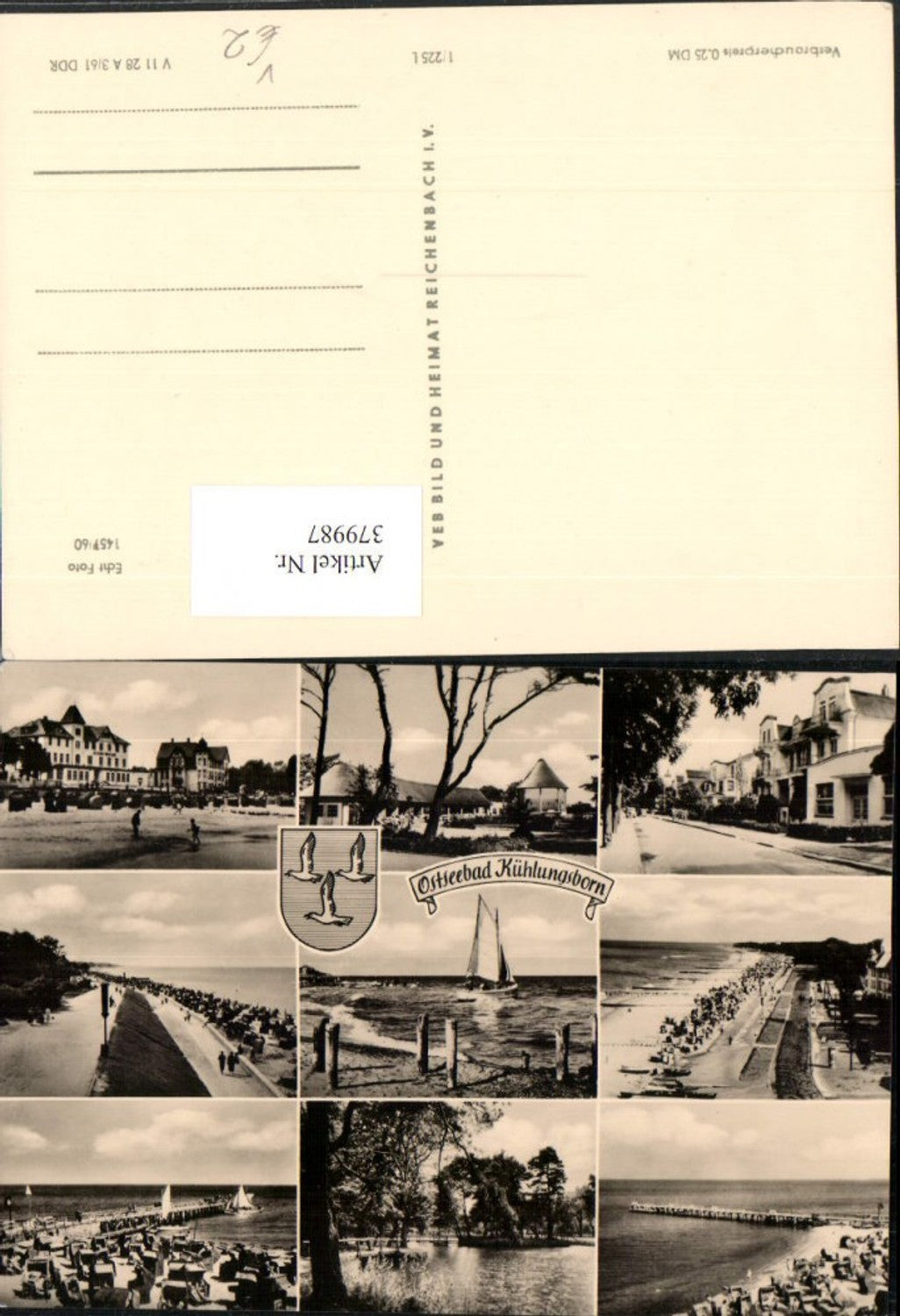 379987,Ostseebad Kühlungsborn Strand Strandleben Segelboot Mehrbildkarte pub VEB