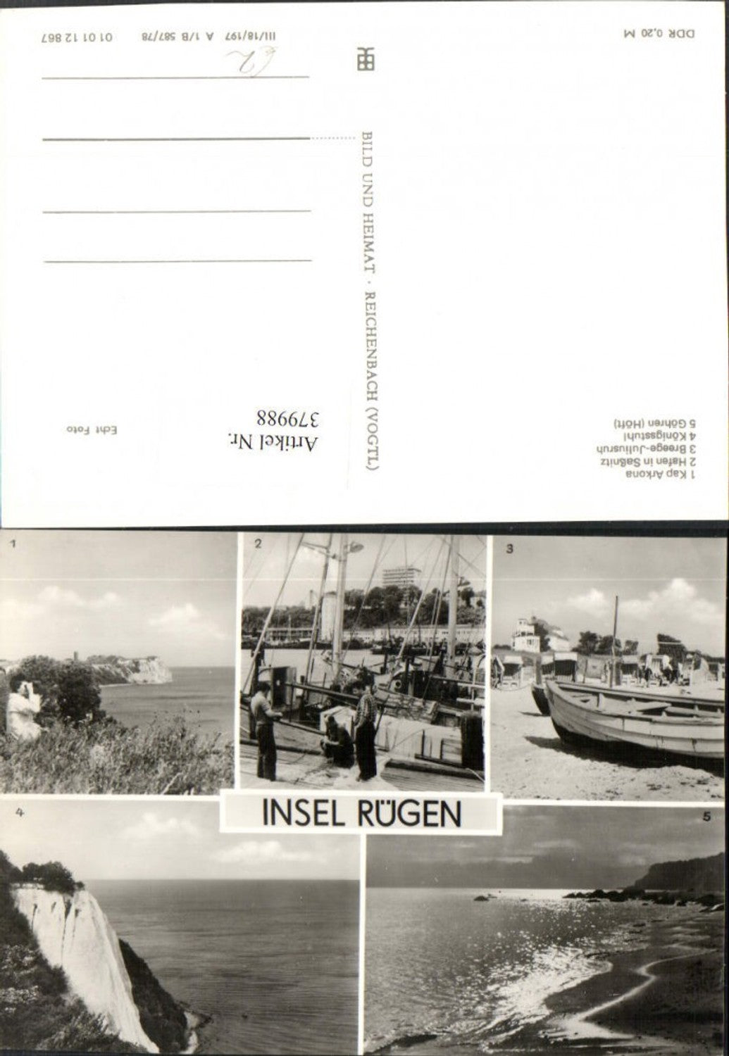 379988,Insel Rügen Kap Arkona Hafen Saßnitz Königsstuhl Göhren Mehrbildkarte