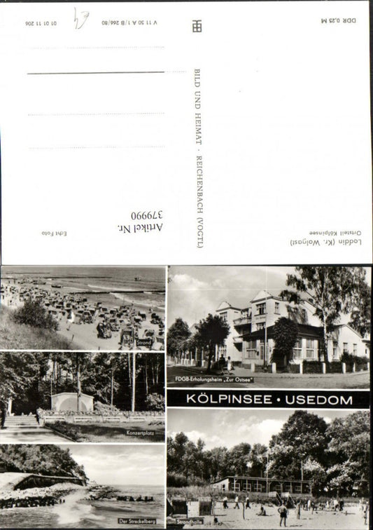 379990,Loddin Kölpinsee auf Usedom Strand Strandleben Küste Erholungsheim Mehrbildkarte