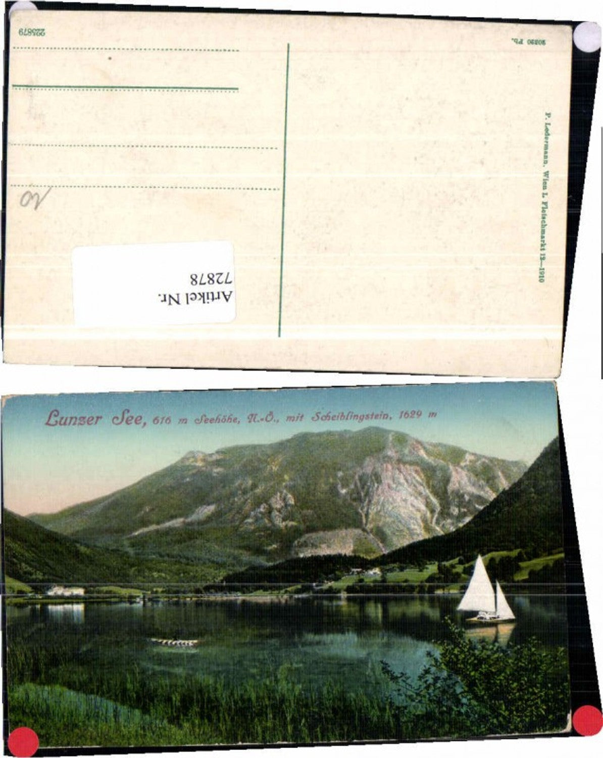 72878,Lunzersee b. Lunz am See Boot Segelboot 1910