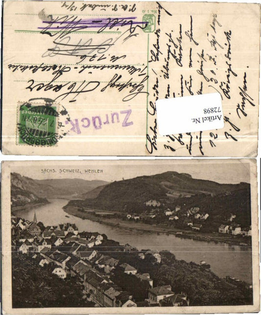 72898,Wehlen Totale Sächs. Schweiz 1925