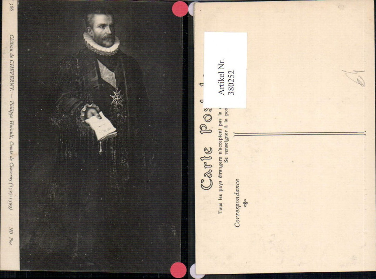 380252,Künstler Ak Philippe Hurault Comte de Cheverny Adel