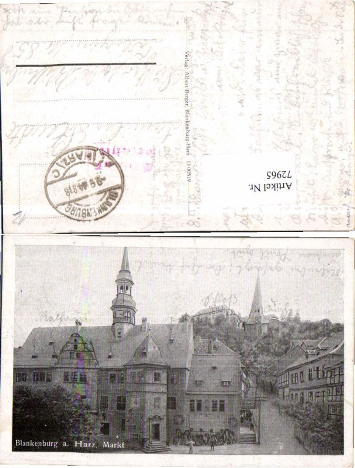 72965,Blankenburg am Harz Marktplatz 1914