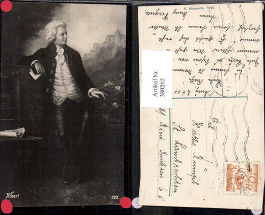 380265,Künstler Ak Mozart Burg Festung i. Hintergrund Komponist