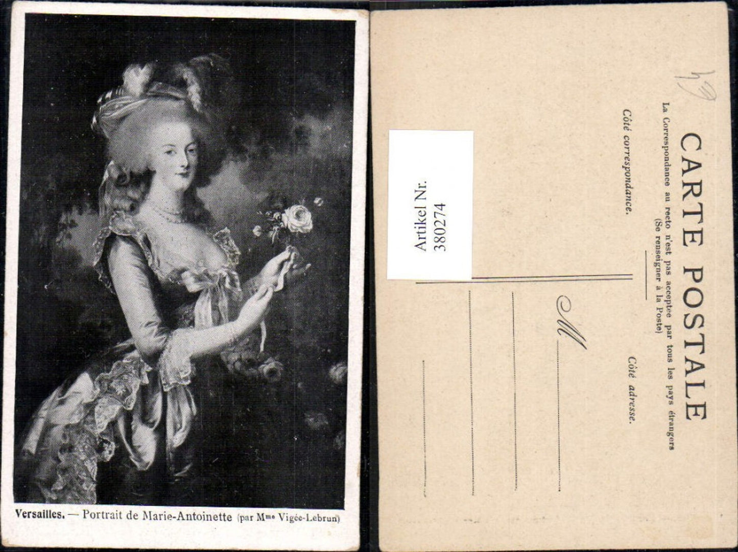 380274,Künstler Ak Elisabeth Vigee-Lebrun Portrait de Marie-Antoinette Adel
