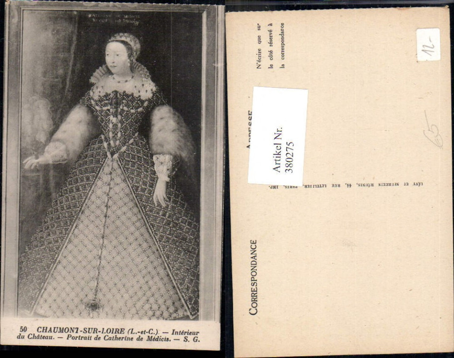 380275,Künstler Ak Portrait de Catherine de Medicis Adel