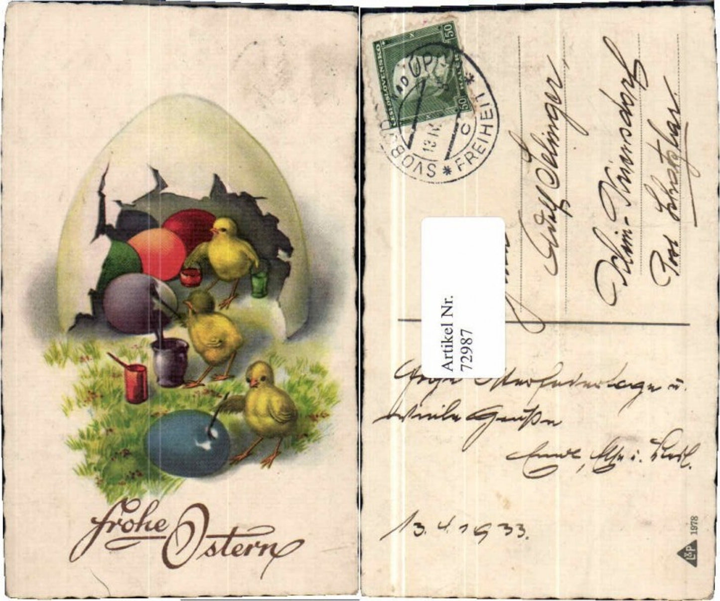 72987,Ostern Küken bemalen Ostereier Farbe