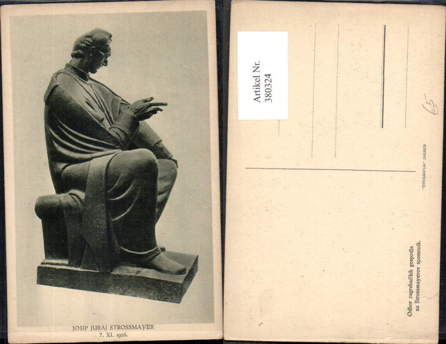 380324,Statue Josip Juraj Strossmayer Bischof Theologe Religion