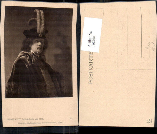 380344,Künstler Ak Rembrandt Selbstbildnis um 1635 Kunst Wissenschaft