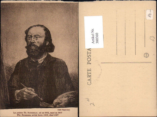 380360,Künstler Ak Th. Rousseau Selbstbildnis Kunst Wissenschaft